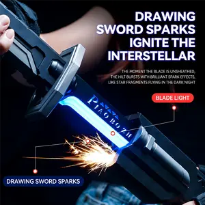 Colorful flowing light spray glowing sword