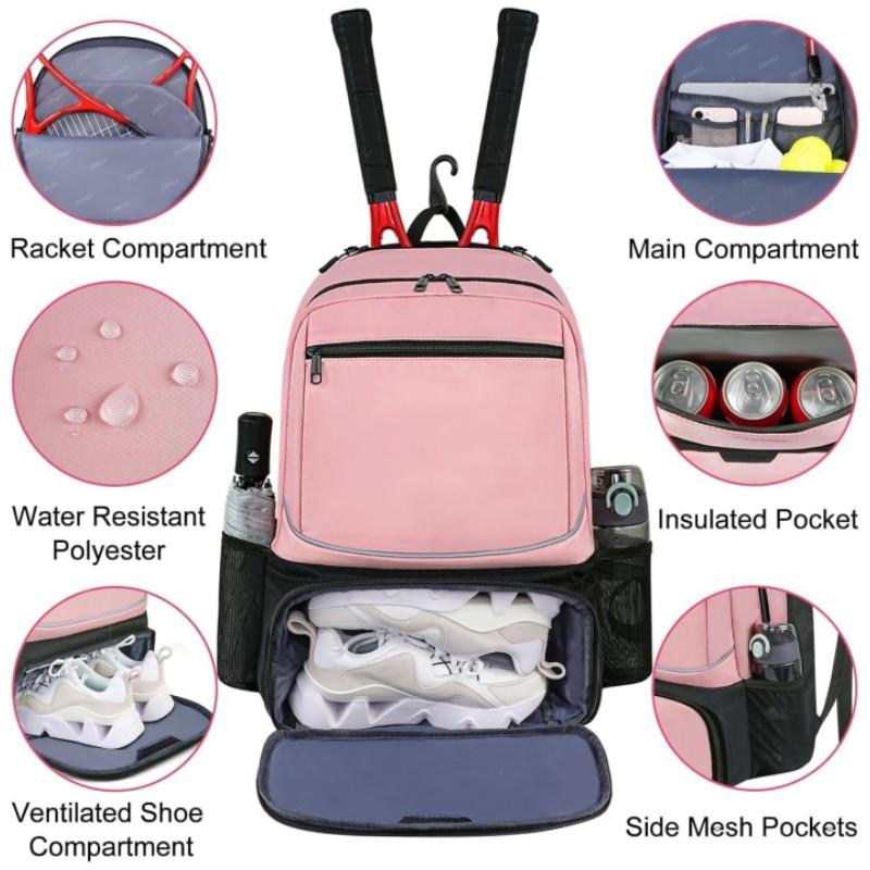 NEW Multifunctional Sports Racket School Backpack Large Capacity with Shoe Compartment & Layered Storage for Travel,Mother's Day Gift