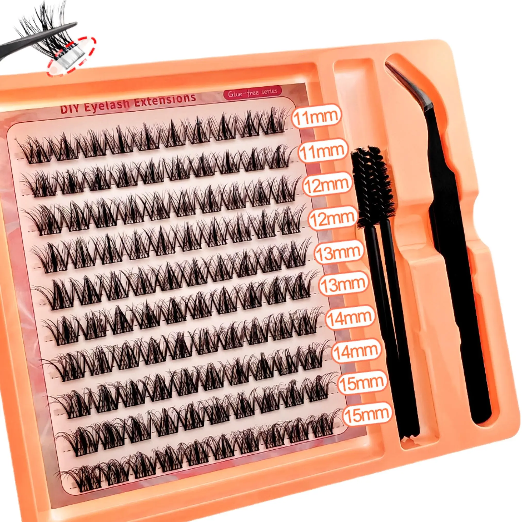 Self-adhesive Eyelash Extensions, 1 Box Natural Look Eyelash Extensions, Self-adhesive DIY Eyelash Extensions, Eye Makeup Product for Women & Girls, Cosmetic False Lashes, Cosmetic, Diy False Eyelashes