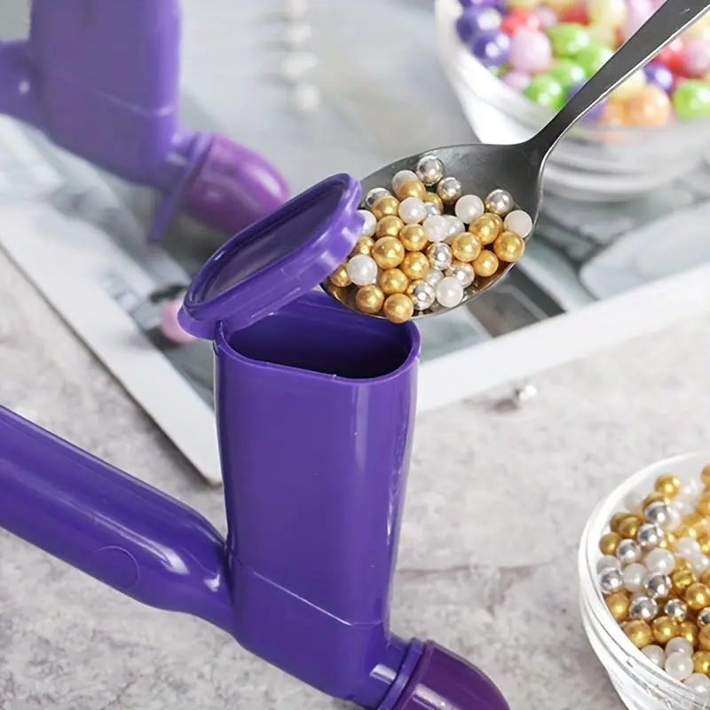 1pc Purple-Pearl Bordure Gun Cake Decorating Pen - Non-Toxic Food-Safe Plastic Bakeware, 1-Piece Cake Decorating Piping Nozzles Tool for Baking, Kitchen Use, One-Piece