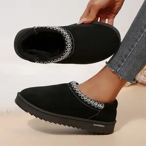 Women's Boots Platform Fuzzy Cozy Slip on Fuzzy Slippers Lining Boots for Indoor and Outdoor