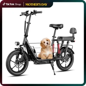 WINDHORSE C3 MAX Folding Electric Commuter Scooter with Seat for Two Adults, 819W Peak, 16” Tire, 40 Miles Max Range, 20 MPH, Dual Suspension, 3 Gear Speed, Adjustable E Scooter with Seat and Basket for Commuting, 330lbs Load