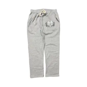 Realistic Heavyweight straight Sweatpants- Black with Silver Bottom unisex
