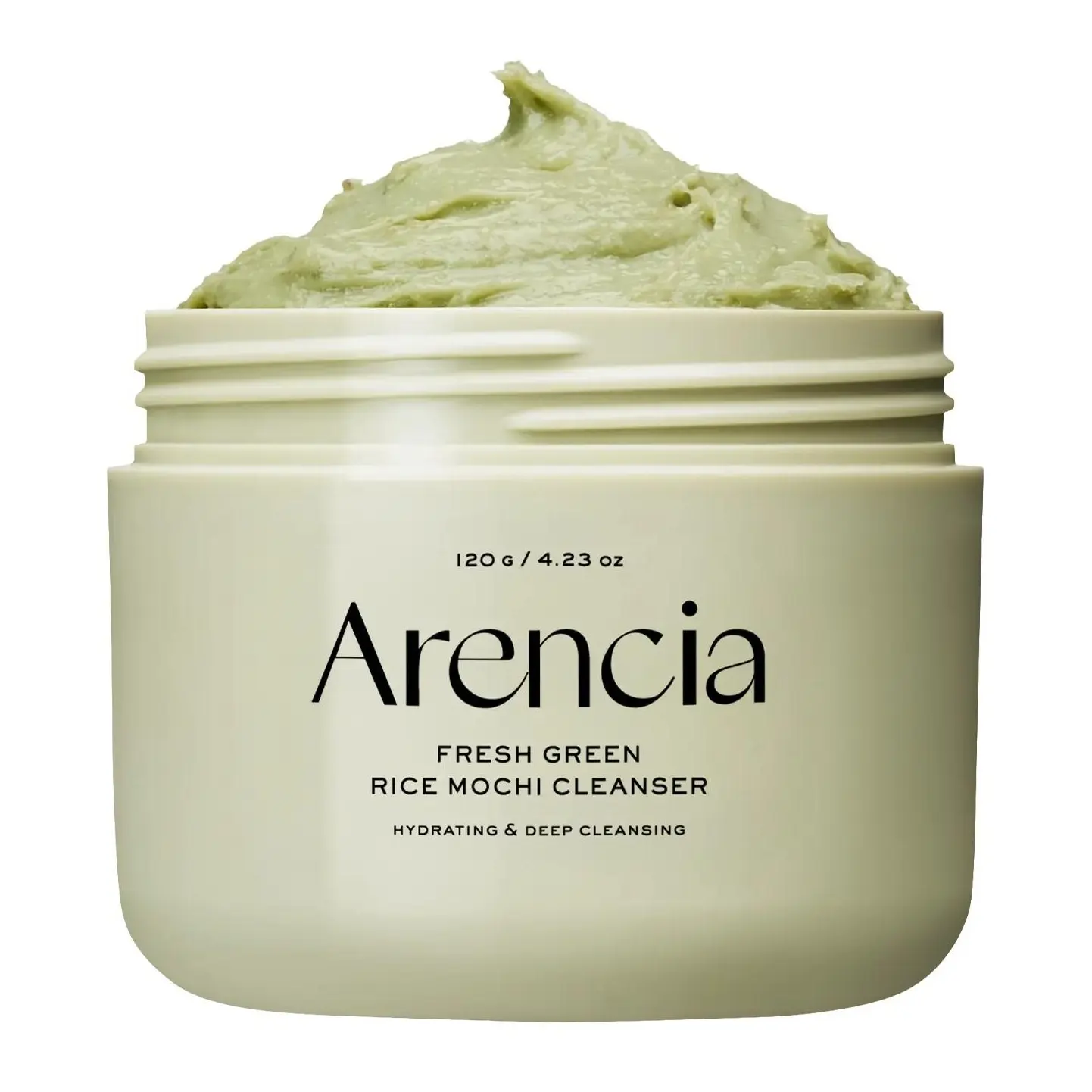 Arencia Fresh Green Rice Mochi Cleanser, 4.23oz - Gentle Foaming Facial Cleansing for Clogged Pores and Acne-Prone Skin