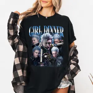 Vergil Devil May Cry T-Shirt: Girl Dinner Game Tee