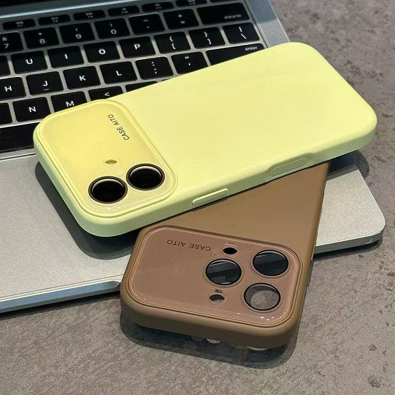 Ins Dopamine Solid Color Liquid Silicone Case, Full Body Soft Touch Cover, Anti-Scratch Acrylic Lens Protection, Shockproof Bumper Phone Case for iPhone 17/16/15/14/13/12 Pro/Pro Max/Air Perfect Gift for Her/Him