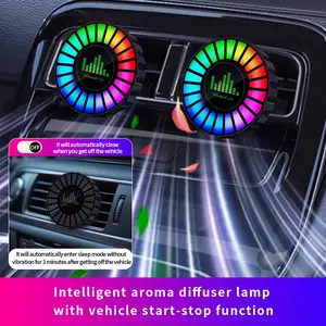 Car air outlet aromatherapy rhythm light car mounted perfume pickup light voice controlled music atmosphere light