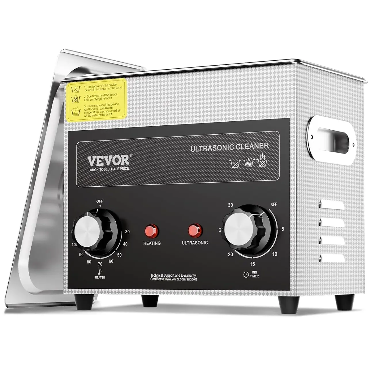 VEVOR 2/3/6L Digital Sonic Cleaner with Heater, Timer & Basket, 120W Professional Cavitation Machine for Coin, Eyeglasses, Tableware, Home Improvement Enthusiasts, Delivers Consistent Cleaning Results