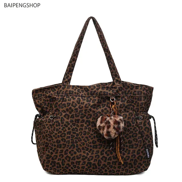 Leopard Print Tote Bag for Women, Large Capacity Convertible Shoulder Handbag, Stylish Crossbody Work Bag for Daily Use and Shopping, Work Bags For Women