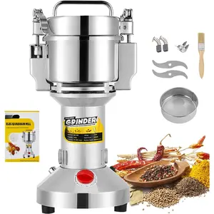 Safety Upgraded Electric Grain  Mill High-speed Dry   Mill Grinding Machine with 2400W Commercial  Overload Protection CE 110V (700g Hand-held Type)