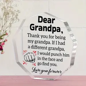Acrylic Grandpa Appreciation Plaque, Unique Octagon Shape Grandpa Gift, Thank You Gift for Grandpa, Home Decor, Gift for Grandpa, Signs, Signage, Decoration