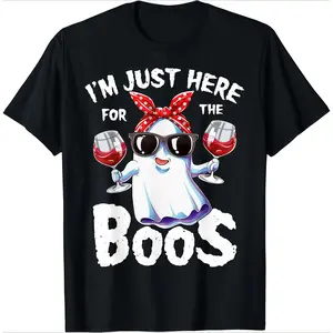 Tee with Ghost ‘I’M JUST HERE FOR THE Boos’ Halloween Design