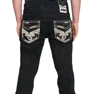 ARYA JEANS Black Style 006 - Menswear Regular Fit Denim Jeans, Premium Cotton-Spandex Blend, Breathable for Summer Casual Wear, with Pocket, Pair with T-Shirt