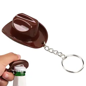 Retro cowboy hat bottle opener keychain Charm Cowboy Hat Shape Beer Keychain For Tote Bag Backpack Car Keys Birthday Party Bar