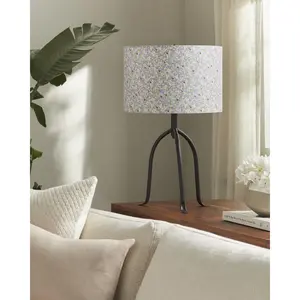 Livabliss Floriva Accent Table Lamp - 25" Height Drum-Shape Modern Rustic Lamp, Bedroom Night Light for Atmosphere Lighting, Modern Rustic Lamps