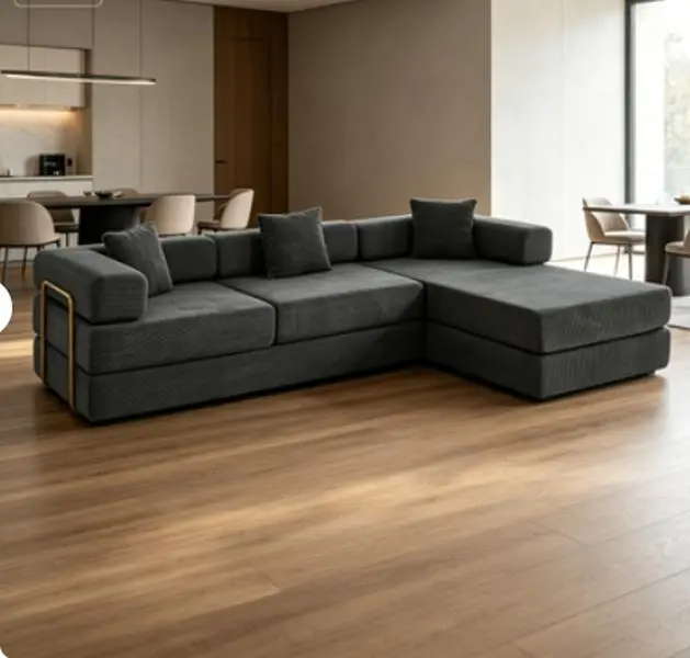 108 in L-Shape Modular Sectional Couch with Chaise - Boneless Cloud Couch, Deep-Seat Indoor Living Room Furniture Sofa