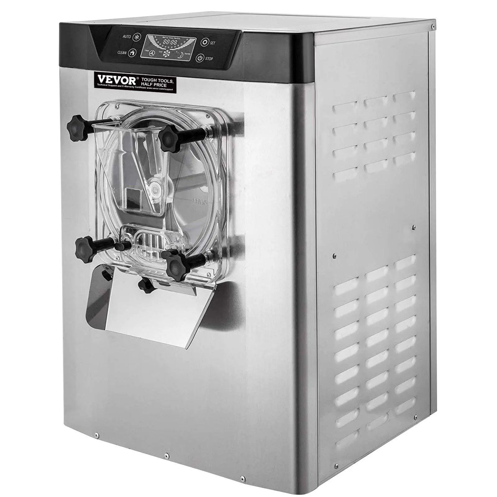 【Summerfinds】VEVOR Commercial Ice Cream Machine 1400W 20/5.3 Gph Hard Serve Ice Cream Maker with LED Display Screen Auto Shut-Off Timer One Flavors Perfect for Restaurants Snack bar Supermarkets