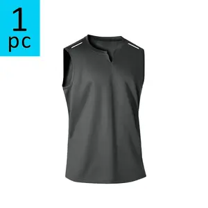 1 piece men’s quick-dry sports tank top for summer; lightweight, breathable sleeveless vest; solid color fitness training running tank top for men; available in multiple colors; suitable for everyday casual wear.