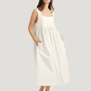 NAP Bunny Strap Loose Cotton Dress Women‘s Dresses