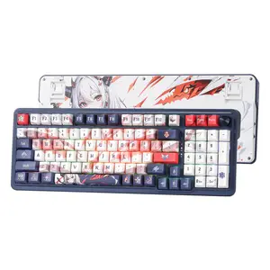 Redragon K686 PRO SE 98 Keys Wireless Gasket RGB Gaming Keyboard, 3-Mode Anime Mechanical Keyboard w/Hot-Swap Socket, Dedicated Knob Control & Sound Absorbing Pads, Custom Hi-Fi Linear Switch