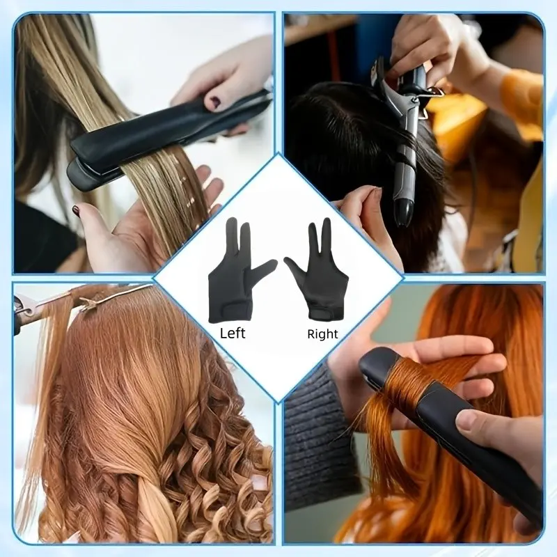 1pc Reusable Hair Styling Gloves, 3-Finger Salon Stylist Gloves for Curling Iron & Hair Tools, Heat Resistant Hairdressing Accessories for All Hair Types, Stylist Must Have