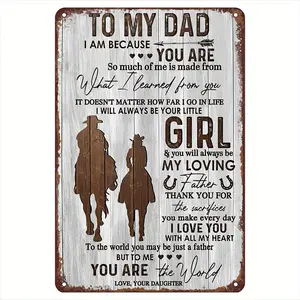 Metal Sheet Wall Hanging Sign - Rustic Cowboy Silhouette Design, Durable Weatherproof Wall Art, Perfect Dad Gift, Easy To Hang