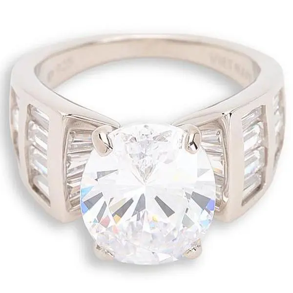 Radiance by Absolute™ 16.42ctw Oval Solitaire with Baguettes Ring Radiance by Absolute™ 16.42ctw Oval Solitaire with Baguettes Ring