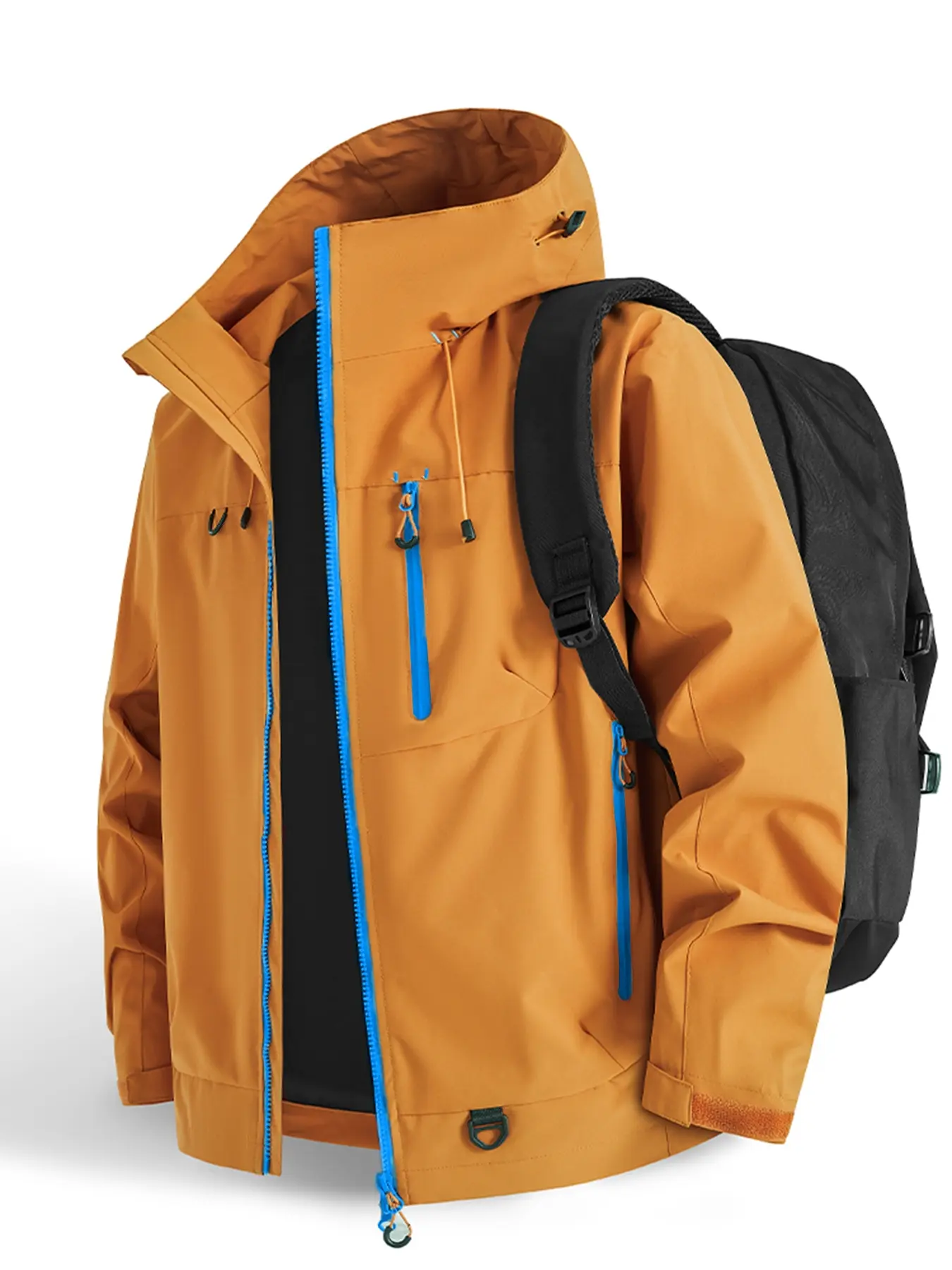 New Outdoor Hooded Mountain-Climbing Jacket for Couples, Spring and Autumn Windproof outerwear Waterproof Breathable Plain Jacket
