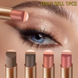 3-in-1 Easy Eyeshadow Stick for Beginners,SmudgeProof in Seconds, One-Stroke Application,Creamy Smooth Shimmer Trio Eyeshadow Stick Waterproof Longwear Liquid Eyeliner Color Changing Lip Oil Trio Waterproof Shiny Diamond Eyeshadow