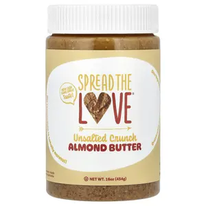 Spread The Love Almond Butter, Unsalted Crunch, 16 oz (454 g)