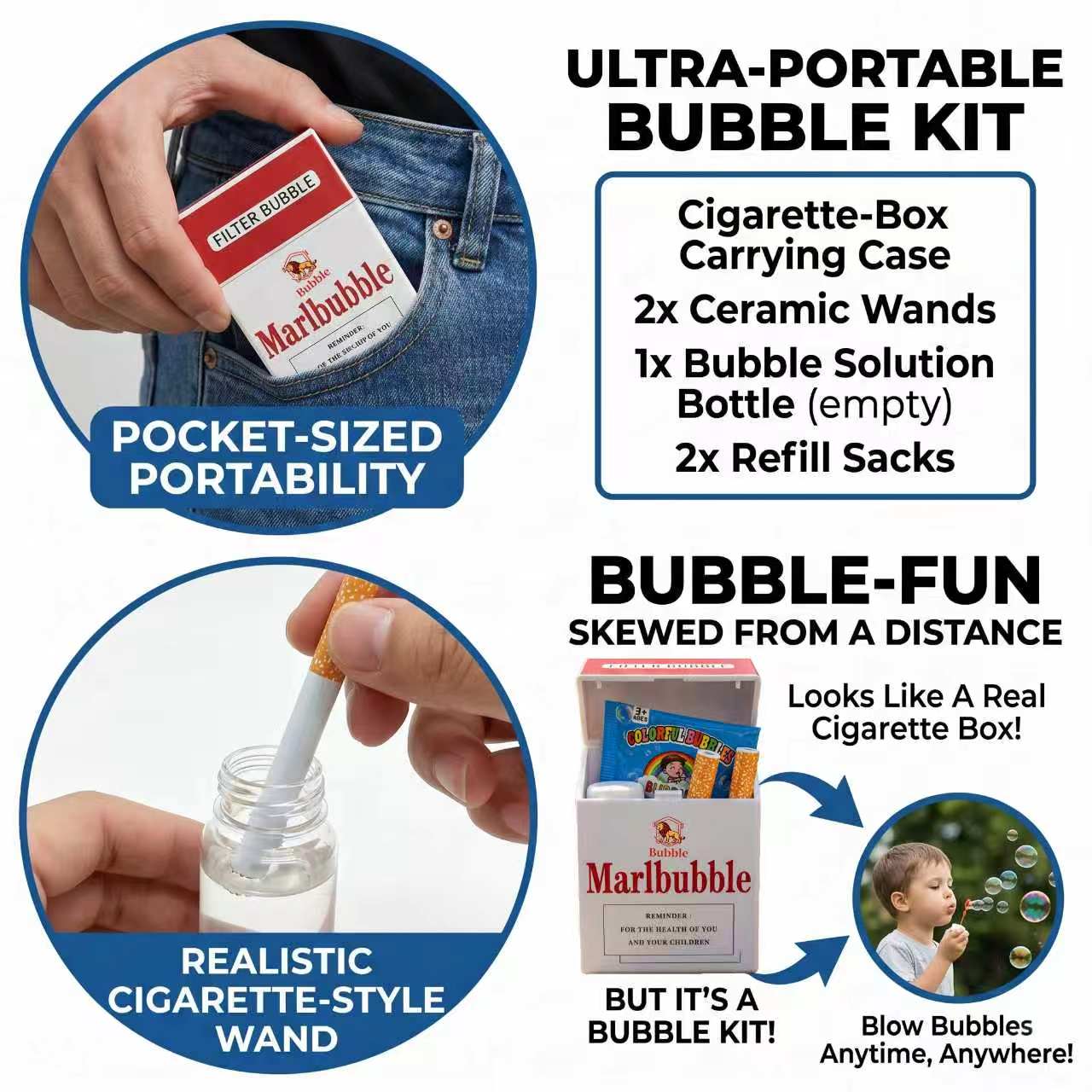 SummerVibes Bubble Cigarette Stress Relief Toy Fake Cigarette Mini Bubble Blower Bubble Sticks Relaxation Birthday Christmas Party Gift for Men Women SummerVibes Bubble Cigarette Stress Relief Toy Fake Cigarette Mini Bubble Blower Bubble Sticks Relaxation Birthday Christmas Party Gift for Men Women