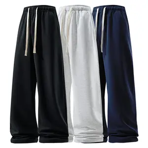 3-Piece Set of Men's Lightweight Summer Sports Sweatpants with Drawstring Waistband Breathable Soft All-Season Loose-Fitting Long Pants for Daily School Wear 45% Cotton Blended Casual Pants Menswear Trouser