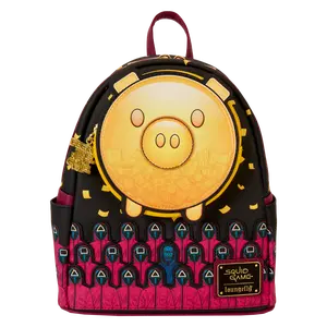 Squid Game Piggy Bank Masked Men Glow Mini Backpack