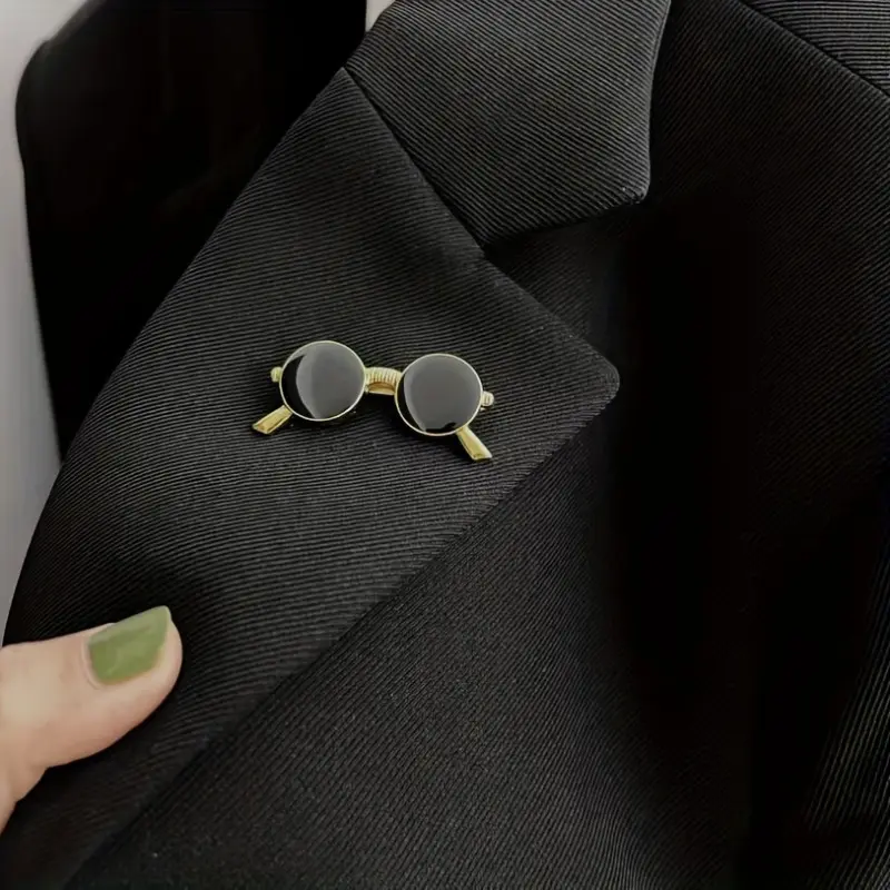 2pcs Elegant Sunglasses Shape Brooch Jewelry Fashion Accessory for Women Vintage Style Clothings Decoration