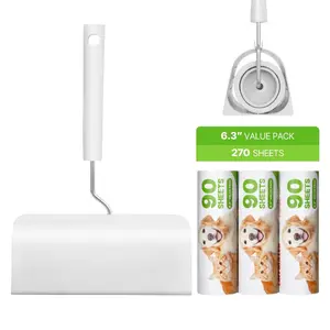 VEVOR Sticky Lint Roller, 3 Pack Large Pet Hair Rollers Remover Set, 270 Sheets Extra Sticky Lint Roller with Upgraded Handle, Portable Cat and Dog Hair Remover for Carpet, Couch, Clothing and Bedding