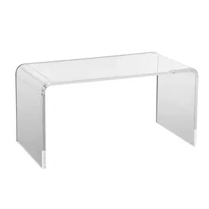 【Summervibes】VEVOR Acrylic Coffee Table, C-Shaped Clear Acrylic End Table, 16.3 inch high Transparent Acrylic Side Table, for Coffee, Drink, Food, Snack used in Living Room, Courtyard, Terrace