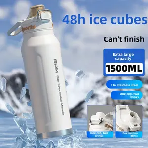 316 stainless steel insulated hot and cold water cup, large capacity outdoor sports water bottle for male and female students going to school