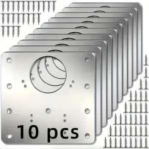 10pcs Metal Wood Door Cabinet Hinge Repair Kit, Universal 8-Hole Positioning Repair Pieces, Ideal for Hinge Fixing and Restoration