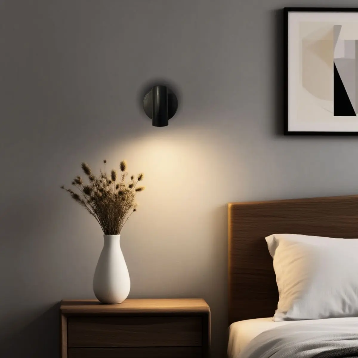 Magnetic Wall-Mount LED Light, Dimmable Wall Light, Rechargeable Battery-Powered Touch-Control Night Light with Adjustable Brightness, Ideal for Bedroom, Dining Room and Art Display, Led Lights Bedroom