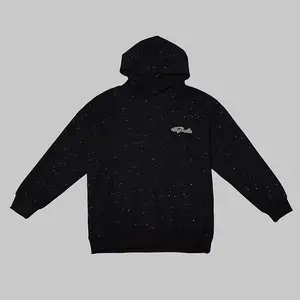 Boys Fashion Drawstring Sweatshirt,Boys Girls Boys Adolescents Girls Adolescents Crew Neck Hooded Glitter Sweatshirt,Sequins,Hot stamping, Black Hooded Sweatshirt, Rapper Hooded Sweatshirt, Suitable for Parties, Proms, Music Festivals24058