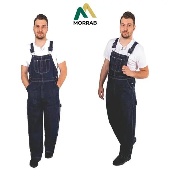 Mens Denim Dungarees Work Wear Bib and Brace Overall Heavy Decorator Coverall