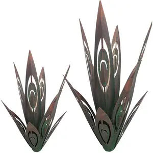 Set of 2 Metal Tequila Themed Sculptures, Hand-Painted Rural Home Decor - Perfect Father's Day & Mother's Day Gifts, Ideal for Garden & Outdoor Spaces to Add Character & Charm to Your Courtyard