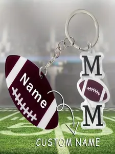 Sports Themed Keychain, Basketball & Baseball & Football & Rugby Pattern Keychain, Fashion Accessories for Men & Women, Ideal Gift for Sports Enthusiasts