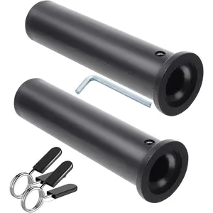 2PCS Nylon Olympic Adapter Sleeve 8",Converts 1" Standard Weight Plate Posts to 2" Olympic Weight Plate Posts,Removeable end Cap