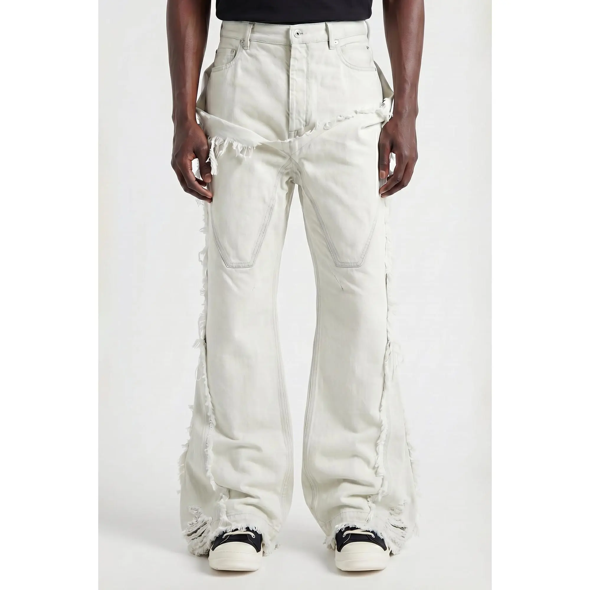 Rick Owens DRKSHDW Slivered Bootcut Denim in Milk Wash
