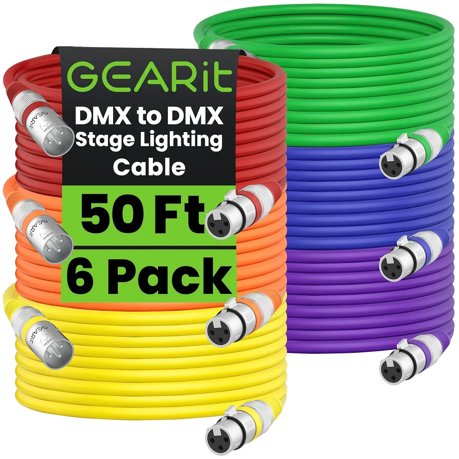 DMX Extension Cable for Stage Lighting 6-Pack