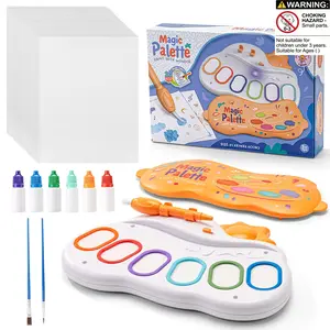 Magic Paintbrush Doodle Stamp Color Painting Set, Magic Palette Educational Toy, Color Recognition Early Education Gift