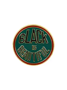 Black is Beautiful Cartoon Quote Brooch Pin, Durable Metal Pins, Unique English Badge Accessory, Perfect Gift for All Occasions, Casual Style, All Seasons, Fashion Accessory, Men Accessories, Lapel Pin