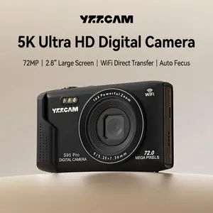 5K Ultra HD Digital Camera for Photography, 72MP Vlogging Camera with WiFi & Auto Focus, 16X Zoom Compact Retro Camera for Teens/Adults, Portable Student Camera S95 Pro