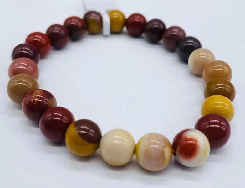 Mookaite Jasper Bracelet 8mm — Colorful Australian Stone Stretch Crystal Bracelet